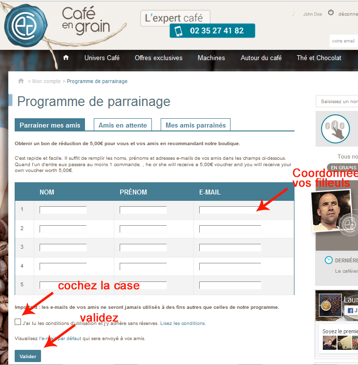 coordonnées filleul coordonnées filleul